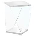 Daphnes Dinnette 22 in. Glossy White & Clear Acrylic Accent Table DA3061472